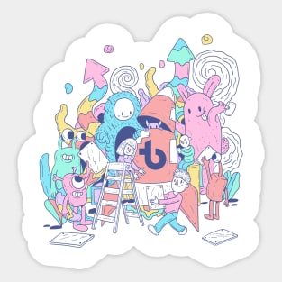 TB Doodle Art Sticker